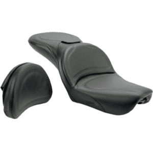 SADDLEMEN Explorer™ Seat - With Backrest - Stitched - Black - FXDWG '04-'05 804-05-0301